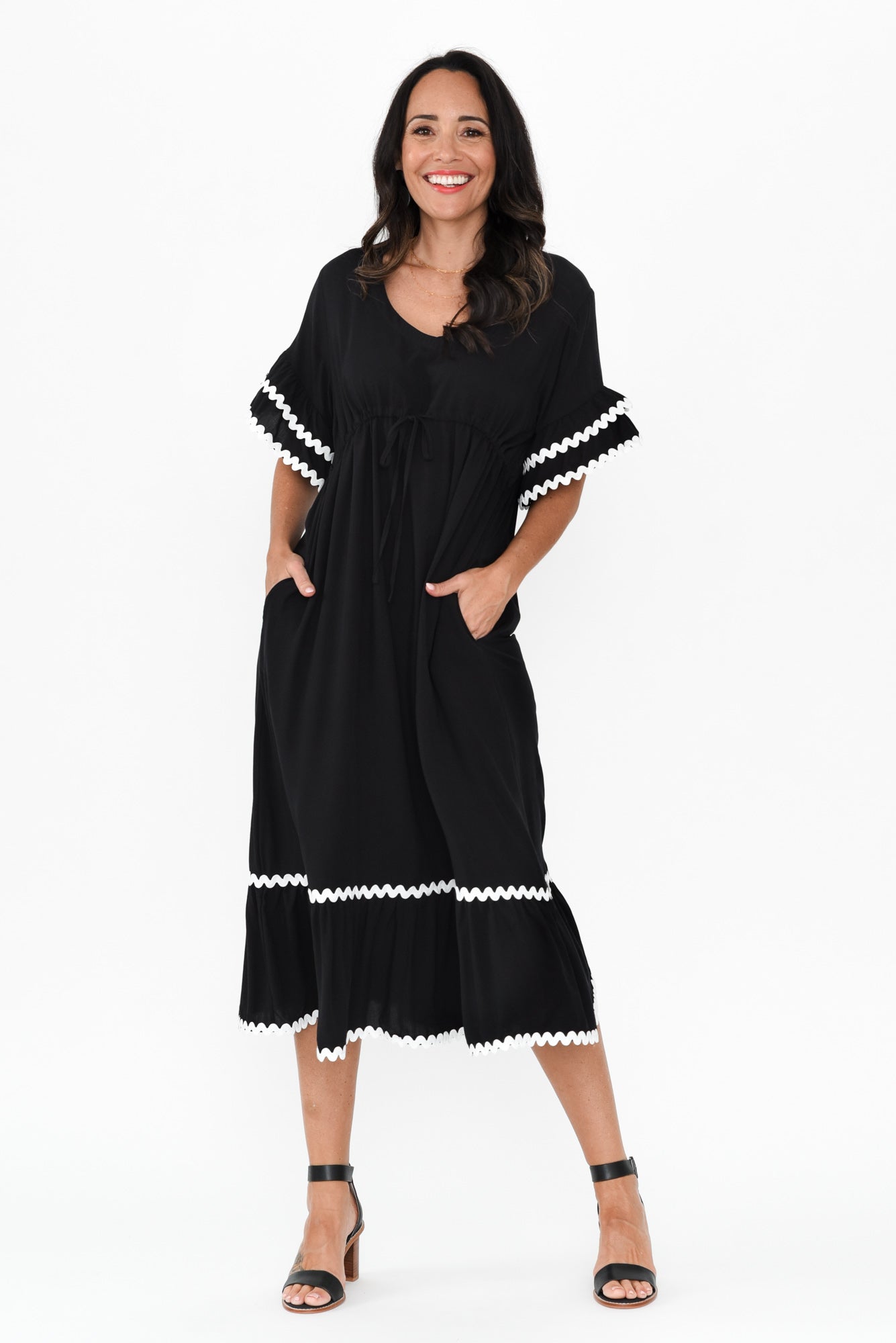 Rosemarie Black Frill Dress