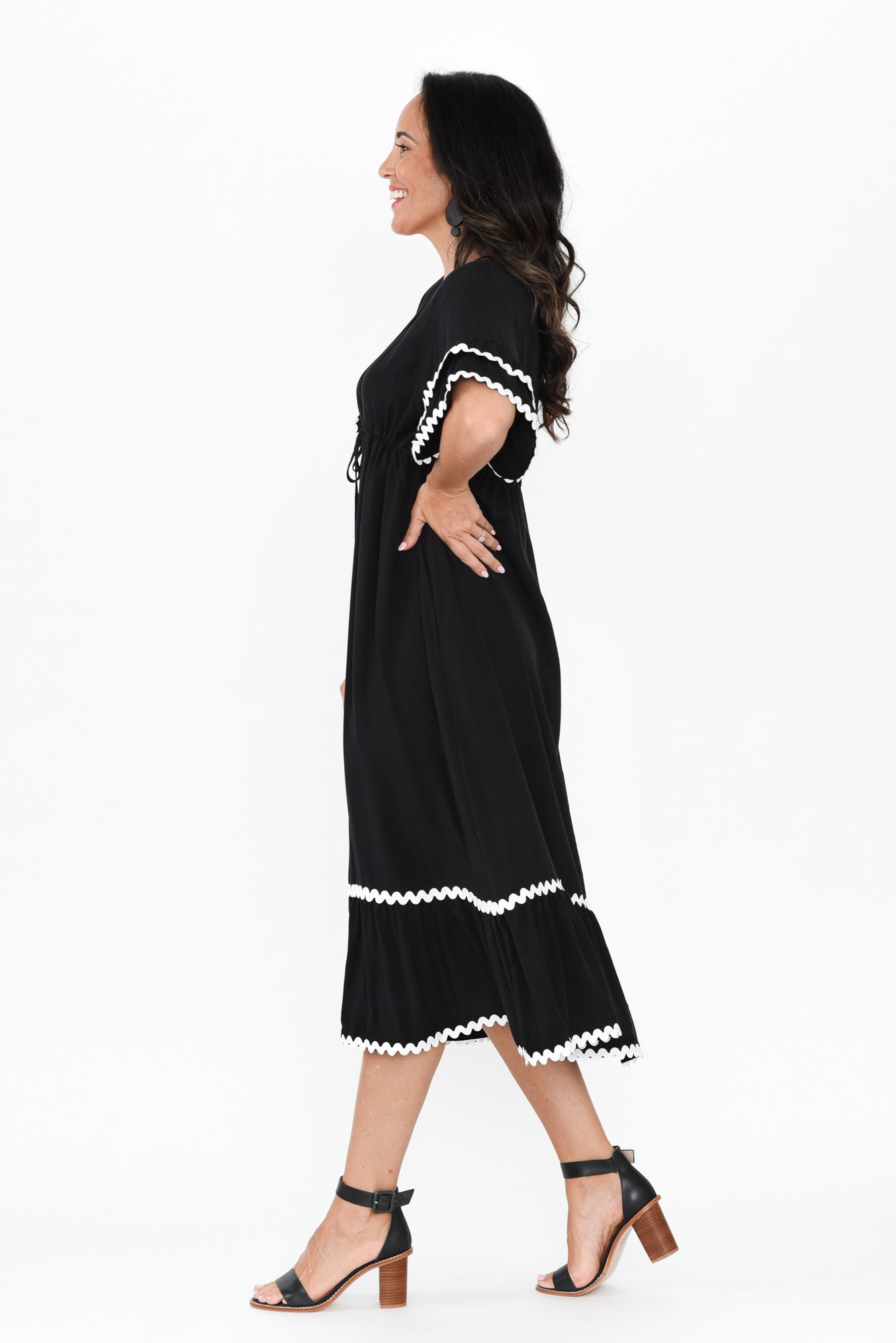 Rosemarie Black Frill Dress
