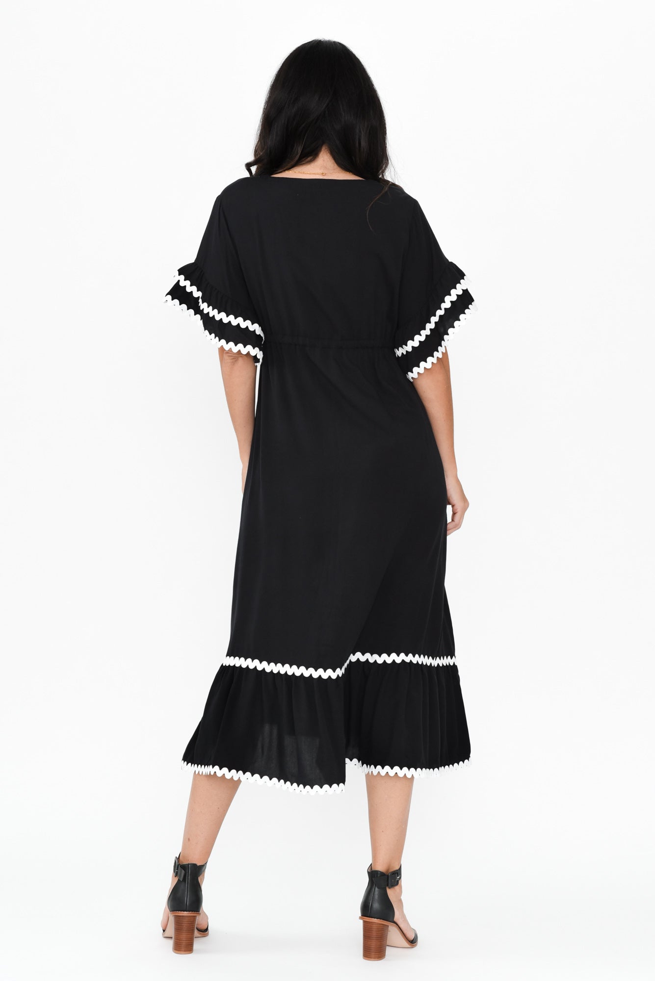 Rosemarie Black Frill Dress