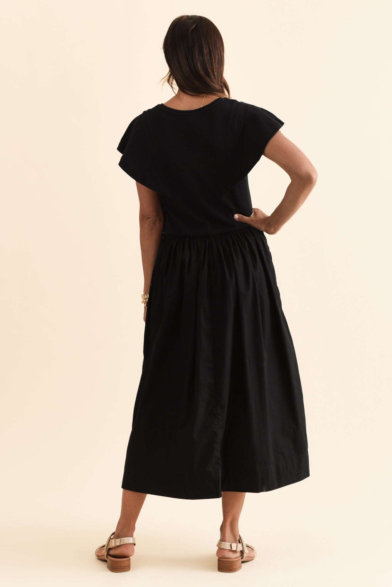 Rosie Black Cotton Maxi Dress