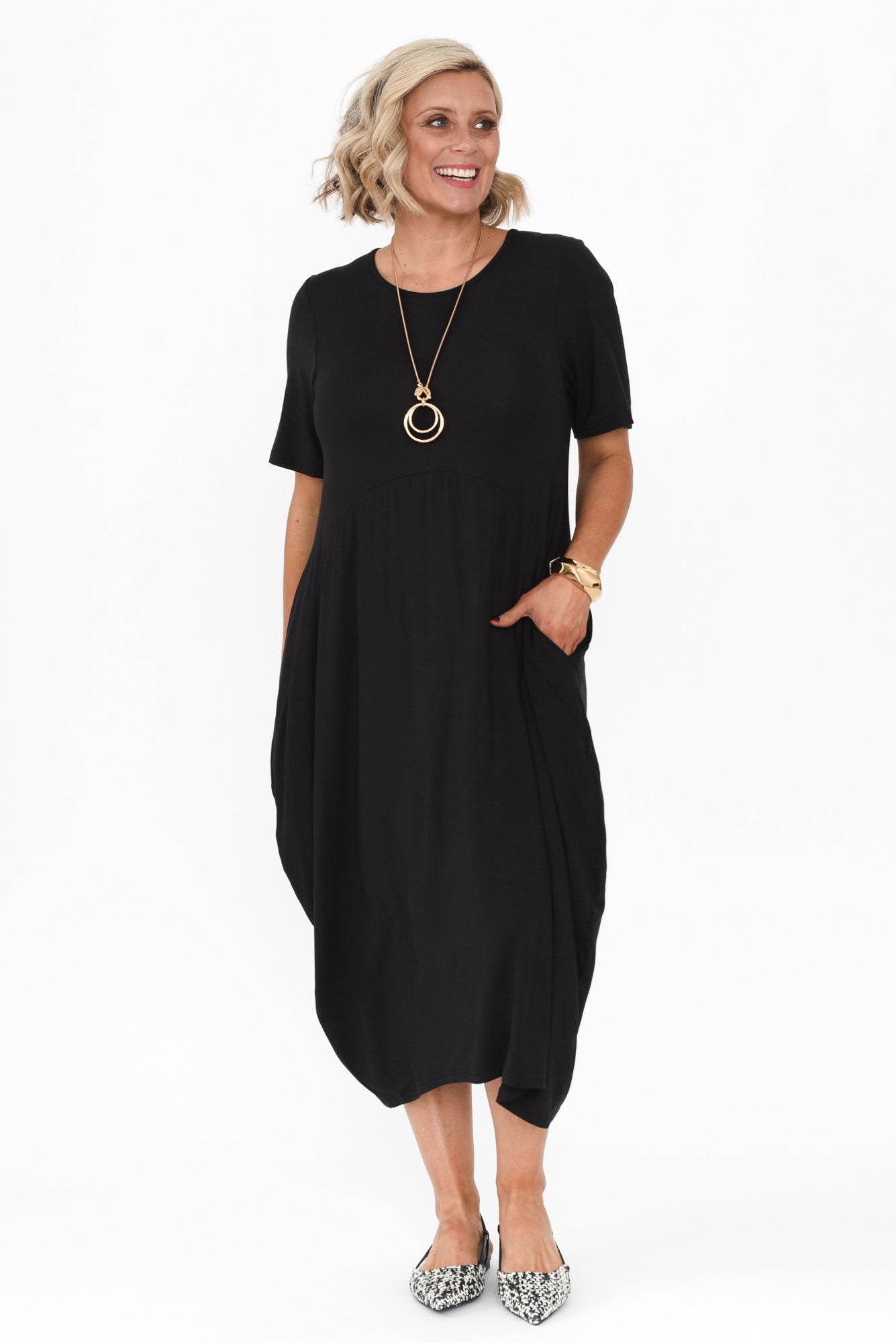 Samiya Black Bamboo Dress