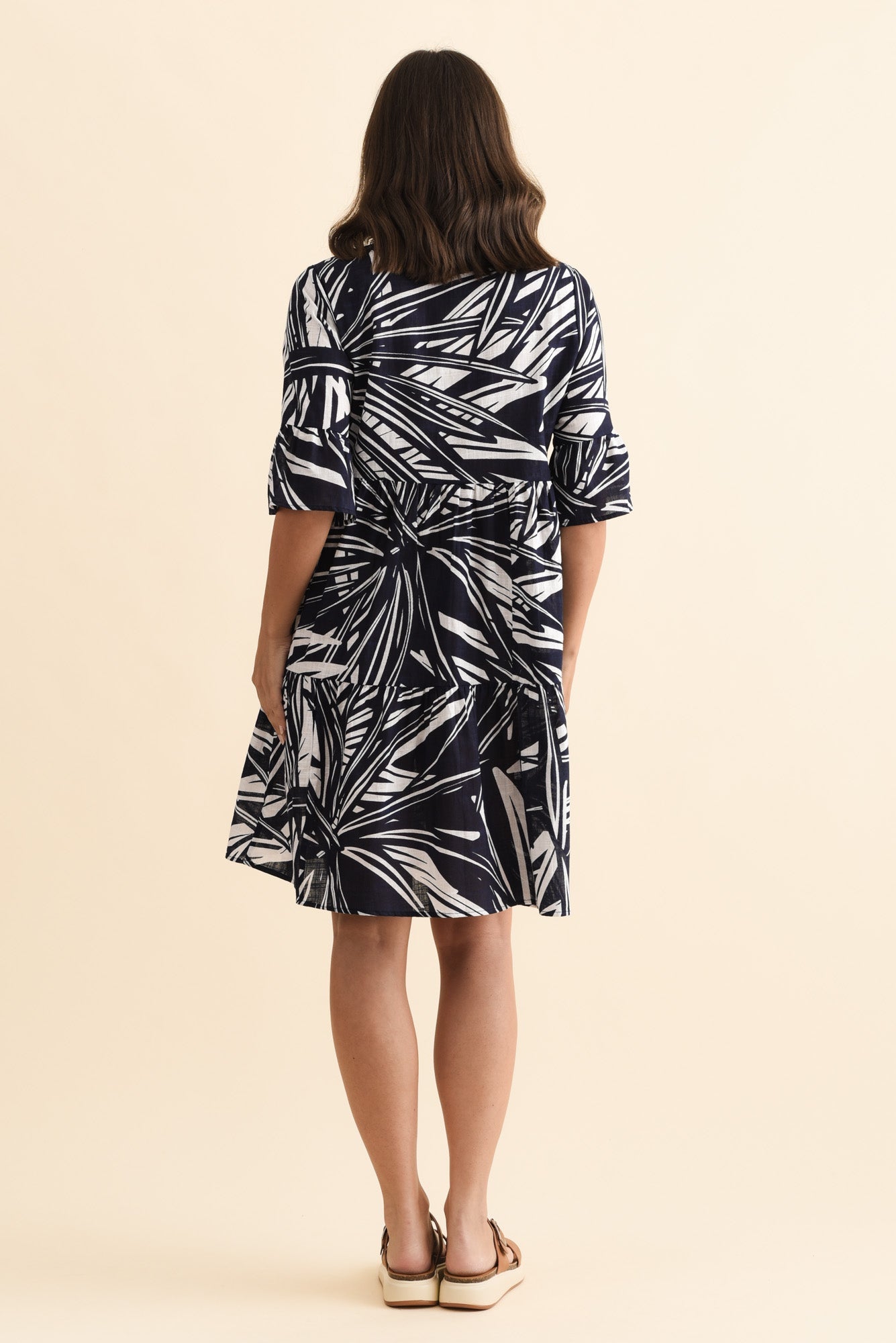 Senna Navy Burst Cotton Dress