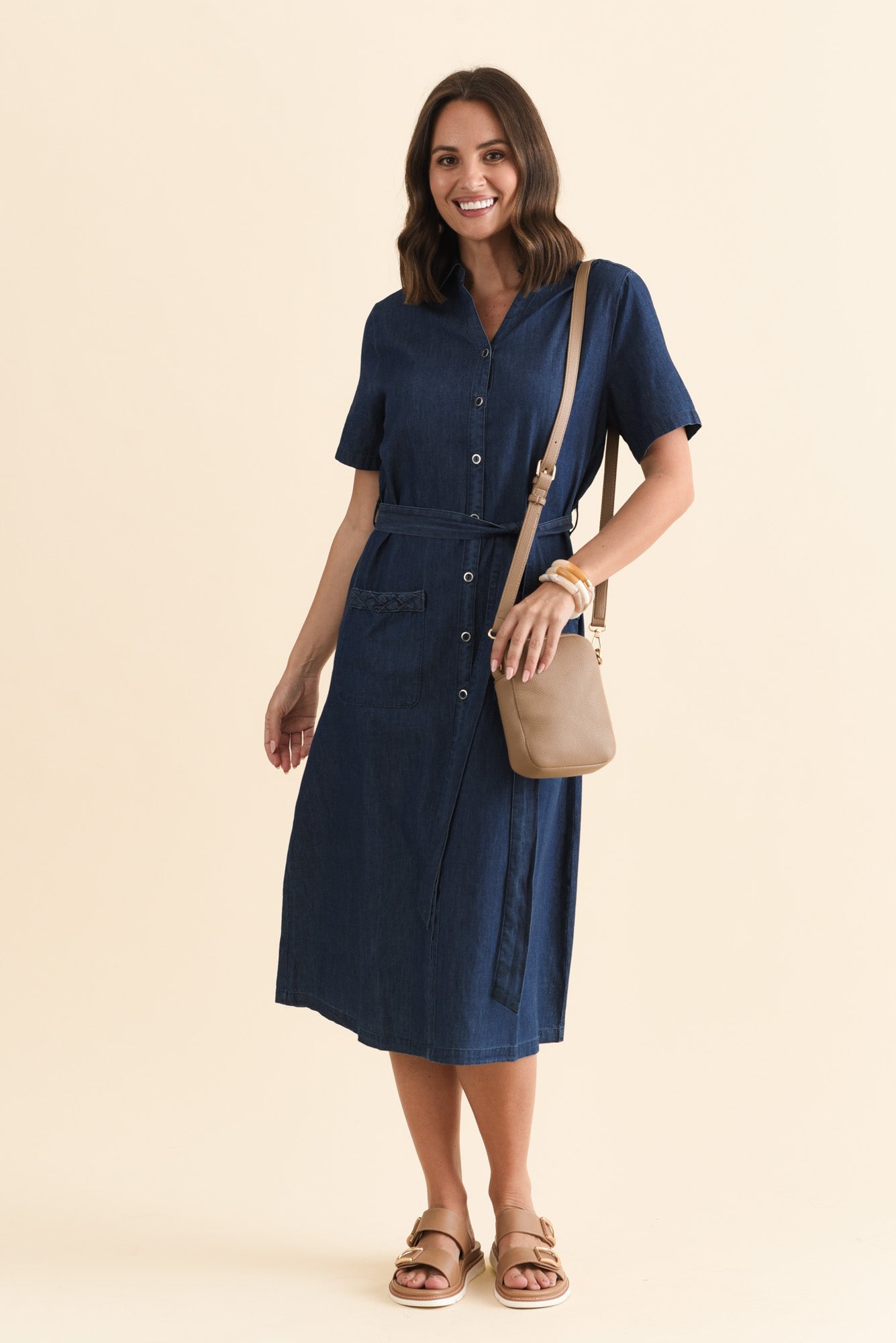 Sofie Soft Blue Denim Shirt Dress