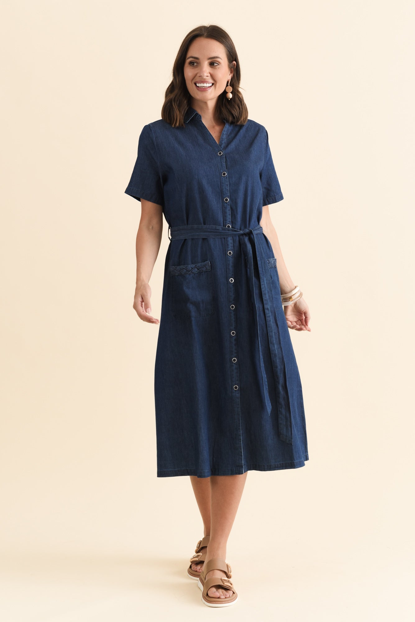 Sofie Soft Blue Denim Shirt Dress