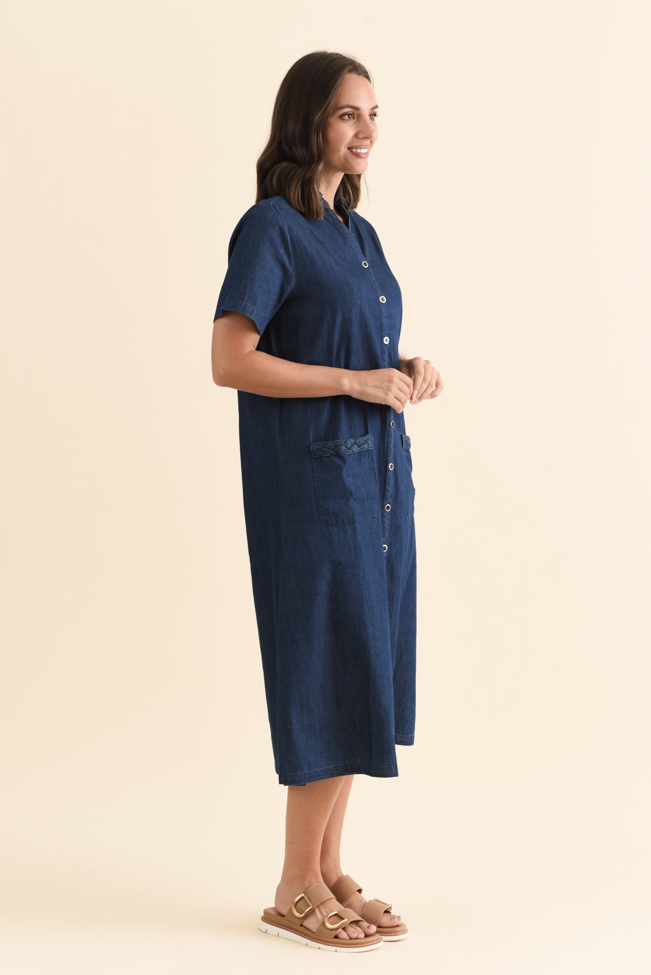 Sofie Soft Blue Denim Shirt Dress