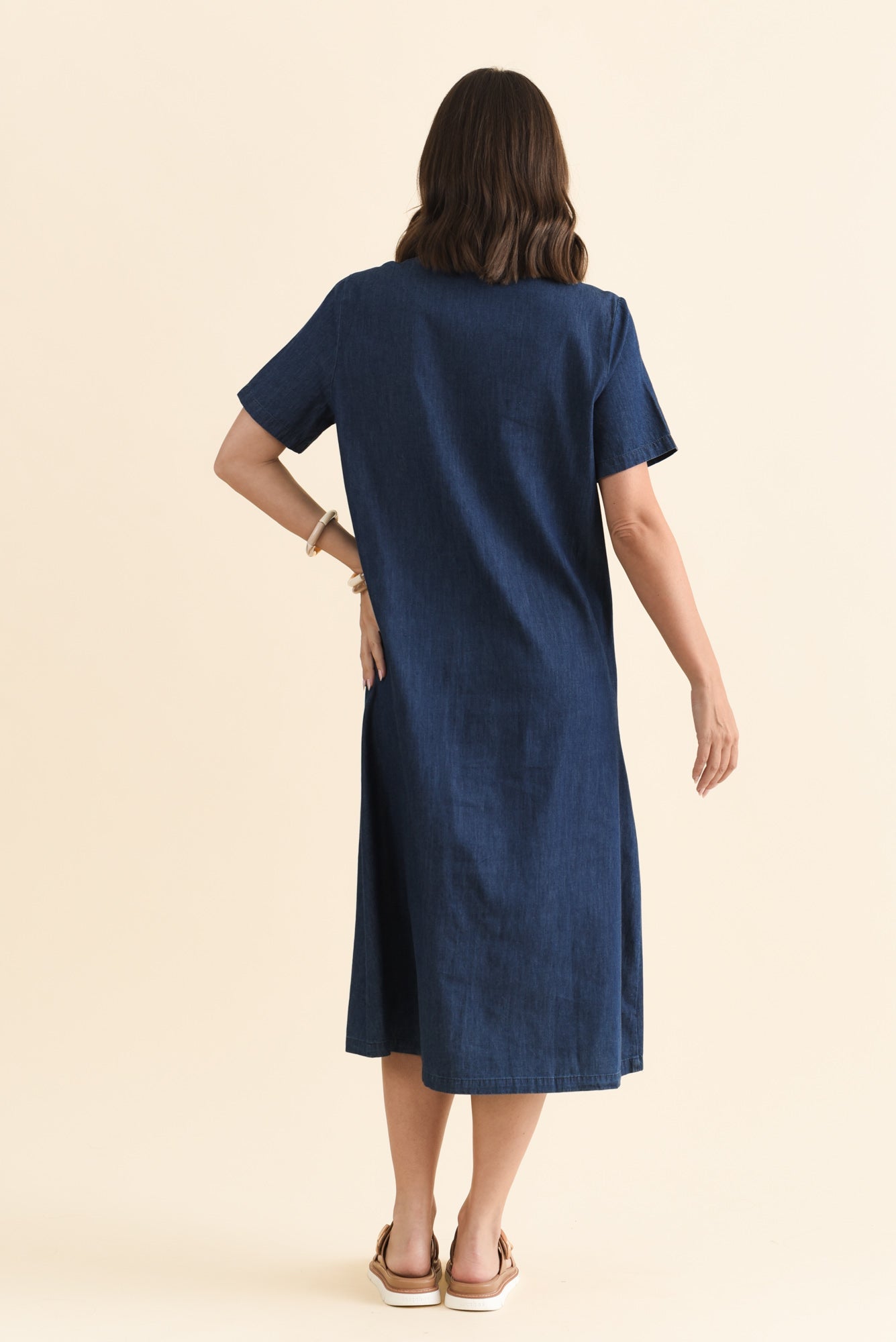 Sofie Soft Blue Denim Shirt Dress