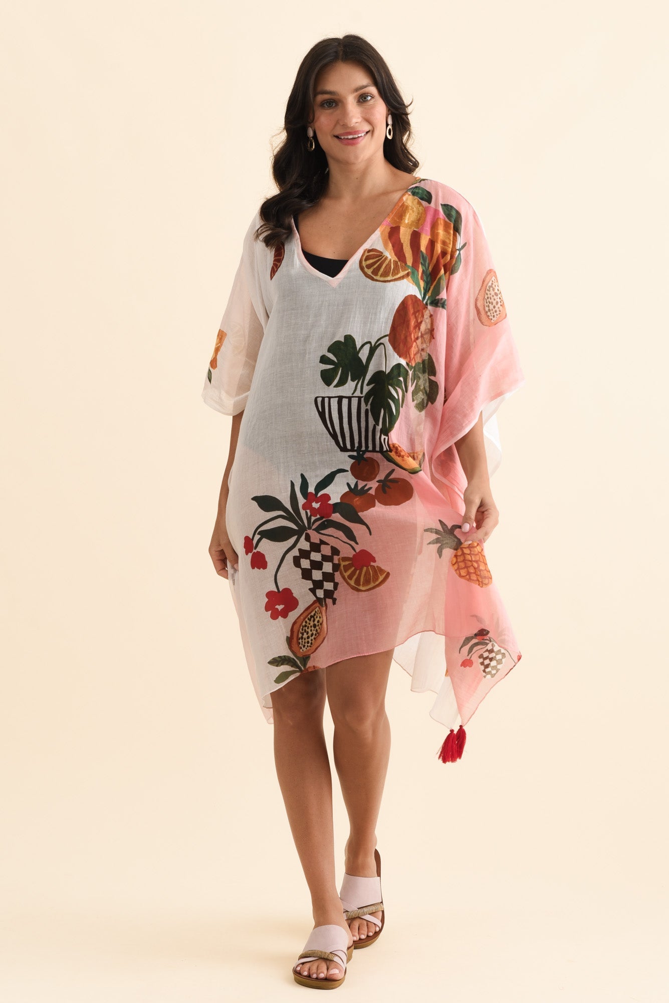 Stella Pink Fruity Cotton Kaftan