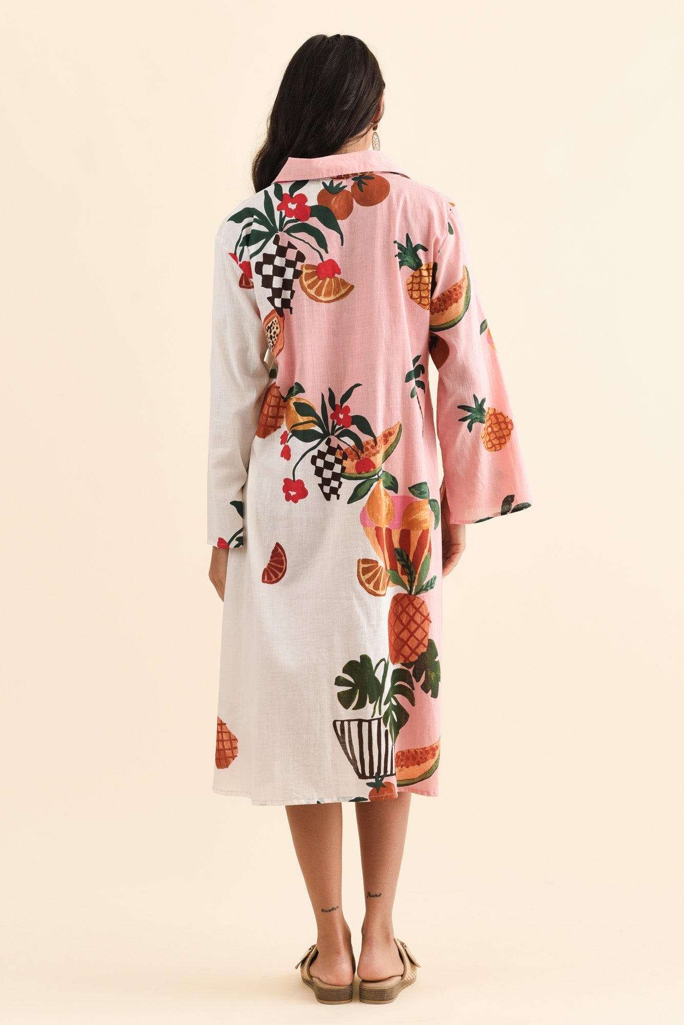 Stella Pink Fruity Cotton Shirt Dress
