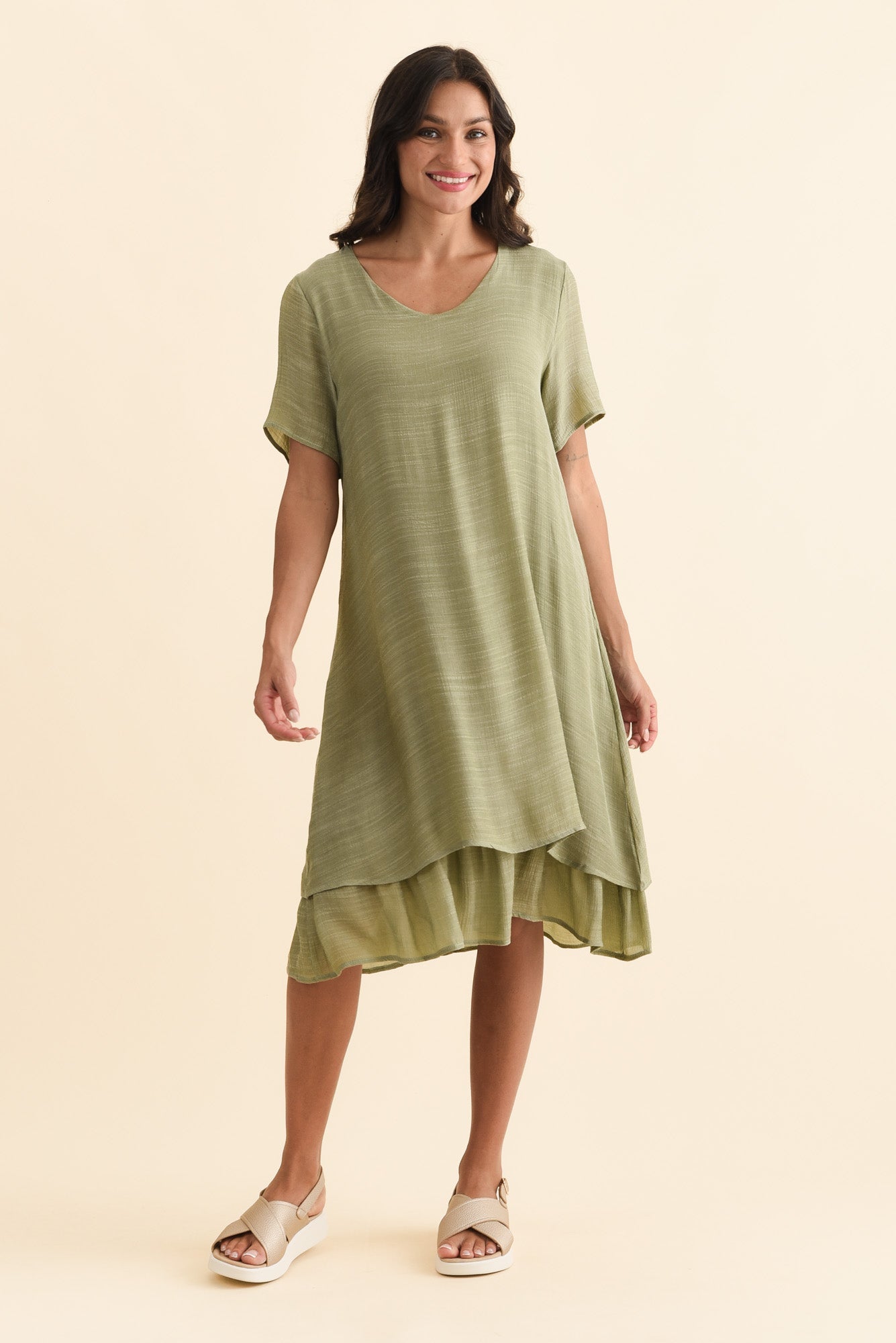 Talon Sage Layers Dress