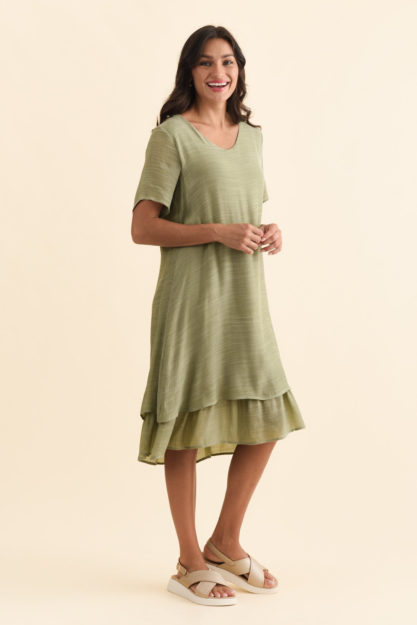 Talon Sage Layers Dress
