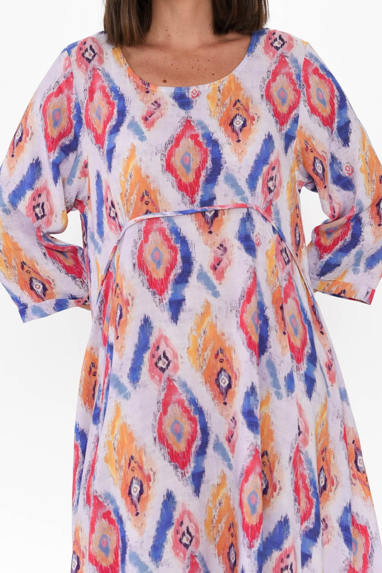 Teddy Blue Geo Sleeved Dress