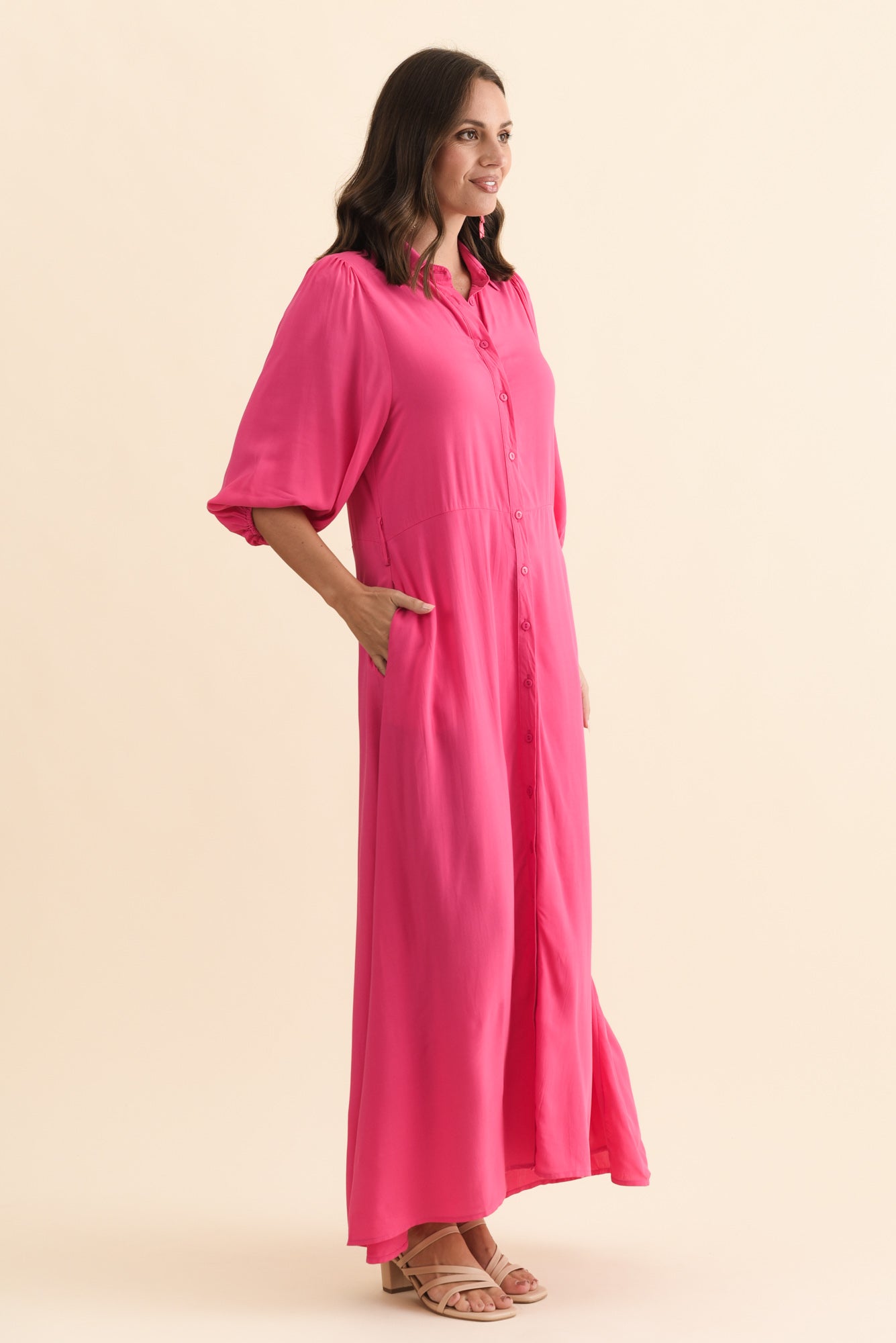 Trinity Fuchsia Tie Dress