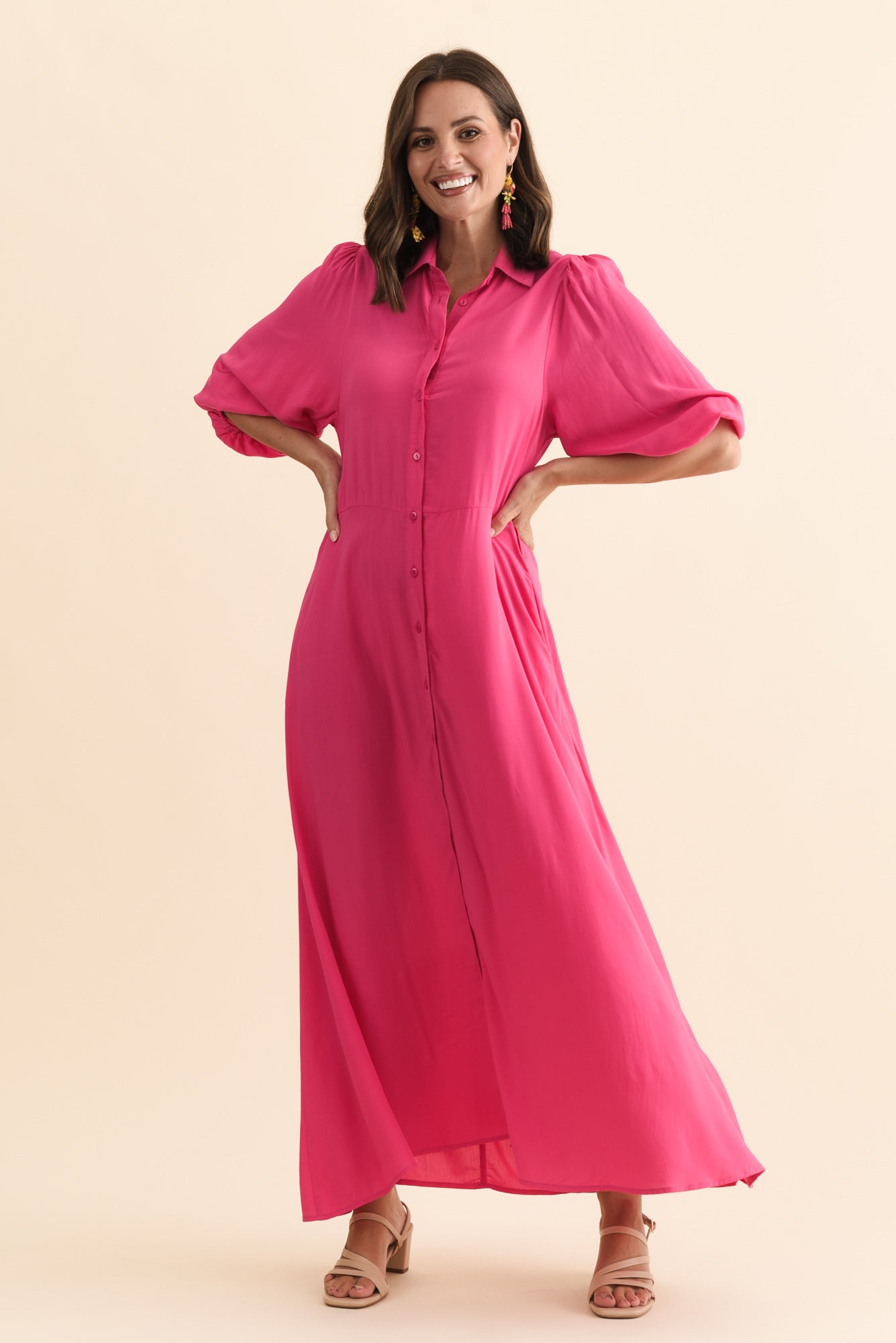 Trinity Fuchsia Tie Dress