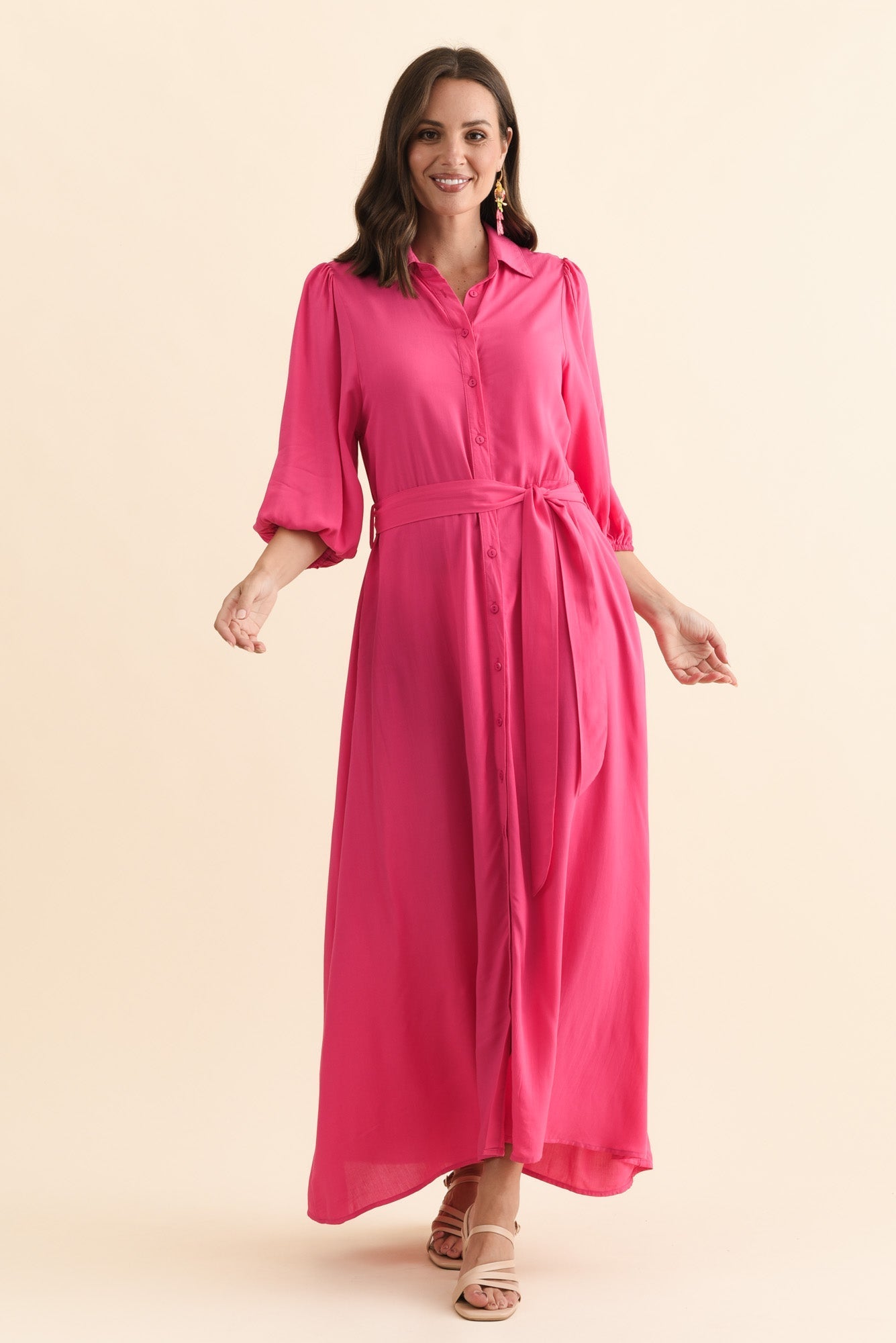 Trinity Fuchsia Tie Dress