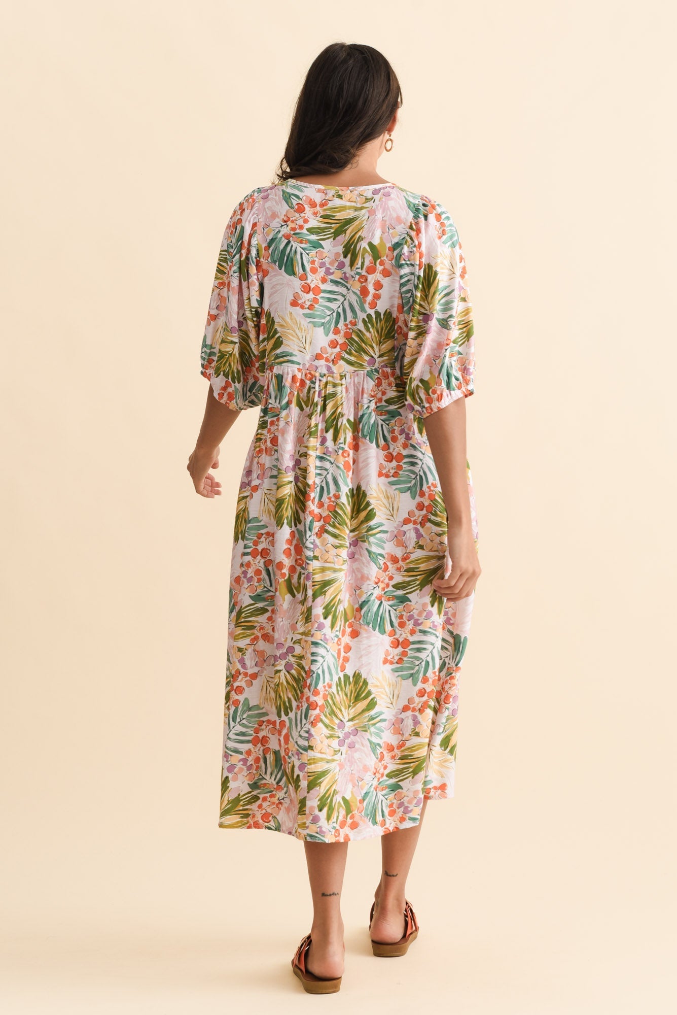 Troyanne Pink Jungle Midi Dress