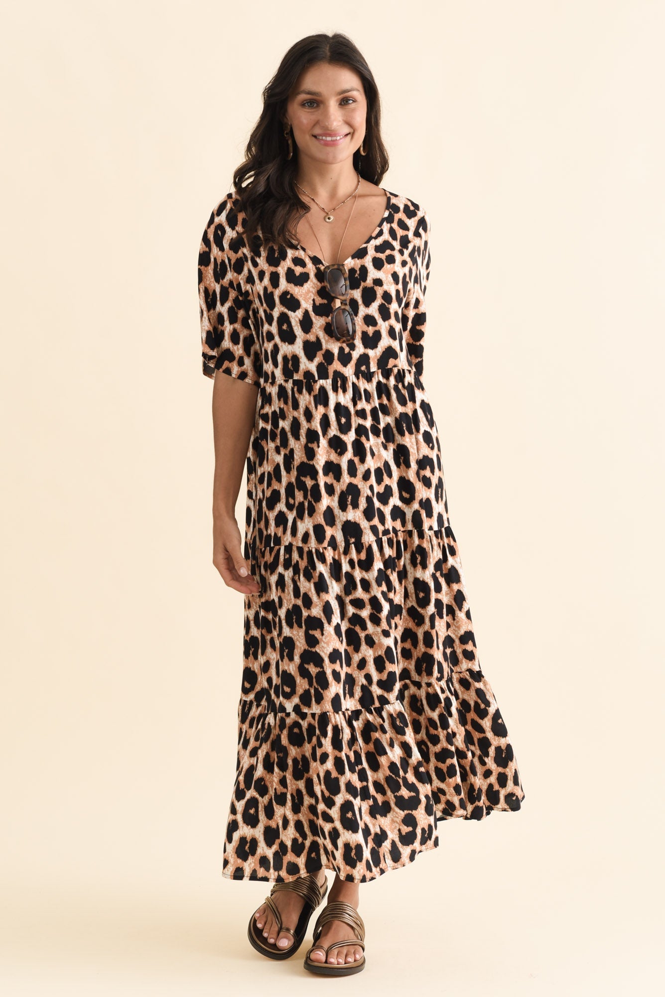 Tully Brown Leopard Maxi Dress