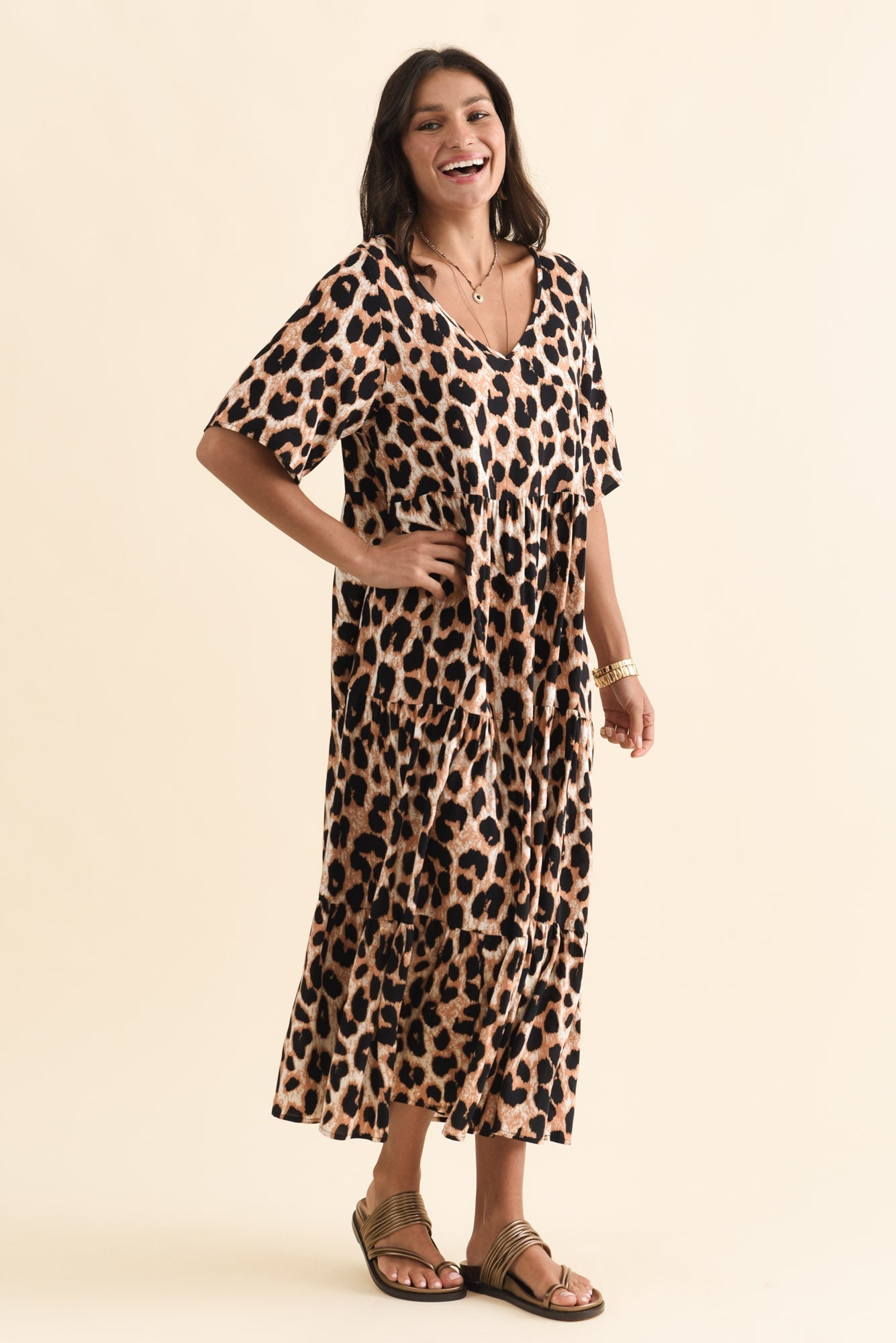 Tully Brown Leopard Maxi Dress