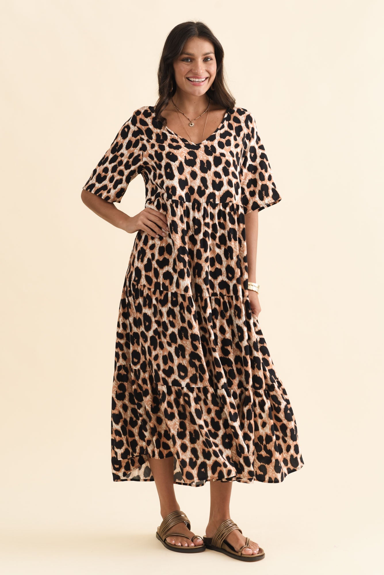 Tully Brown Leopard Maxi Dress