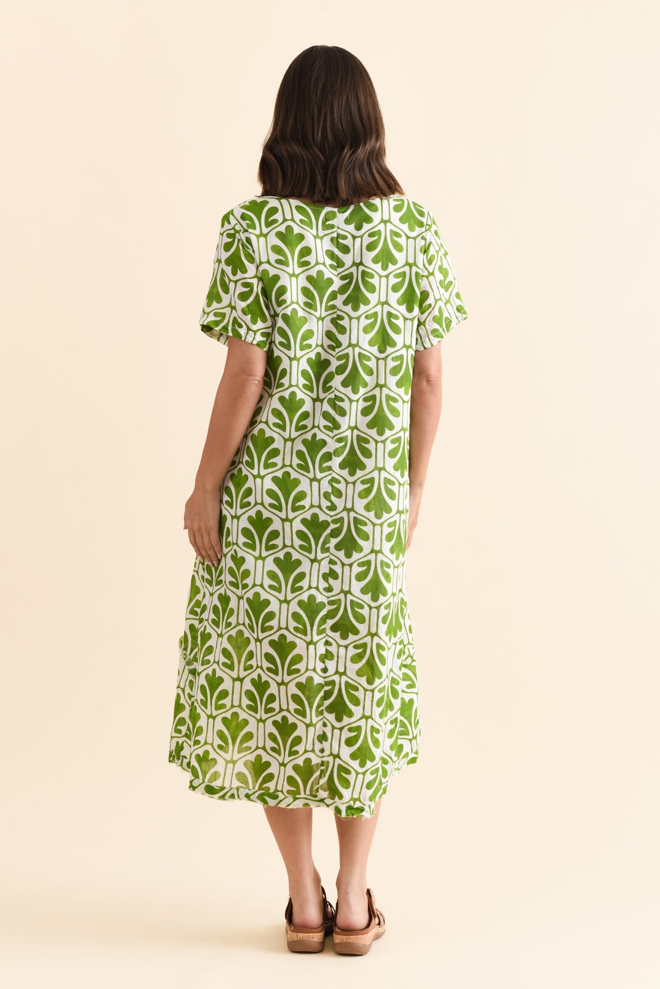 Vanessa Green Abstract Diagonal Seam Dress