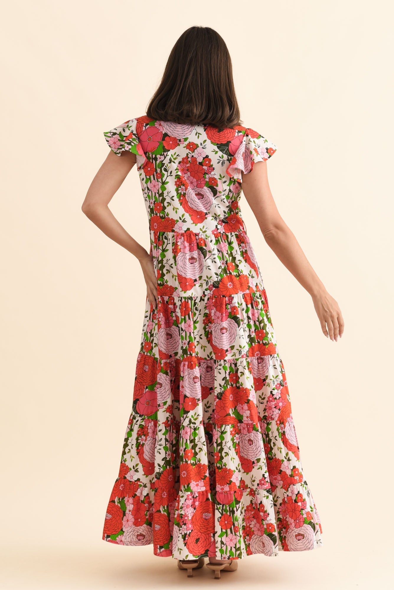 Zelde Pink Floral Cotton Shirt Dress