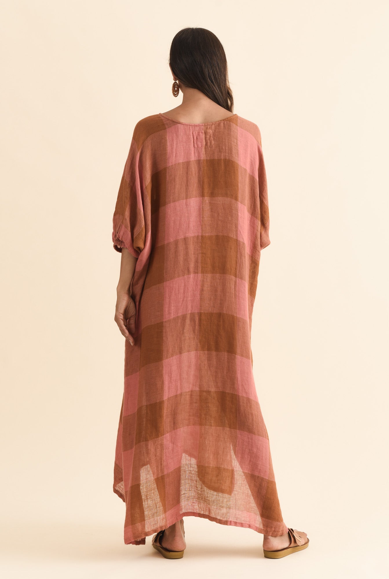 Marcel Orange Check Linen Dress